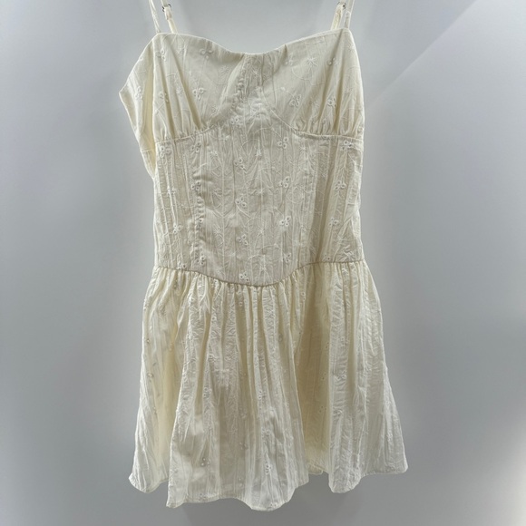 Forever 21 Dresses & Skirts - Forever 21 Off-White Embroidered Eyelet Mini Dress – Size Large